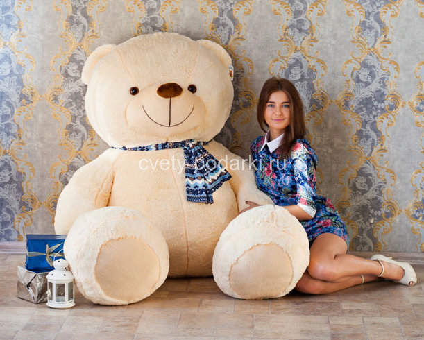 Плюшевый мишка Барт чайная роза 220 см